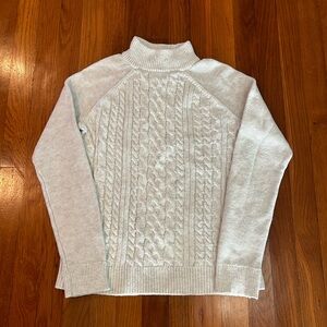 Women’s GAP Gray Turtleneck Cable Knit Sweater